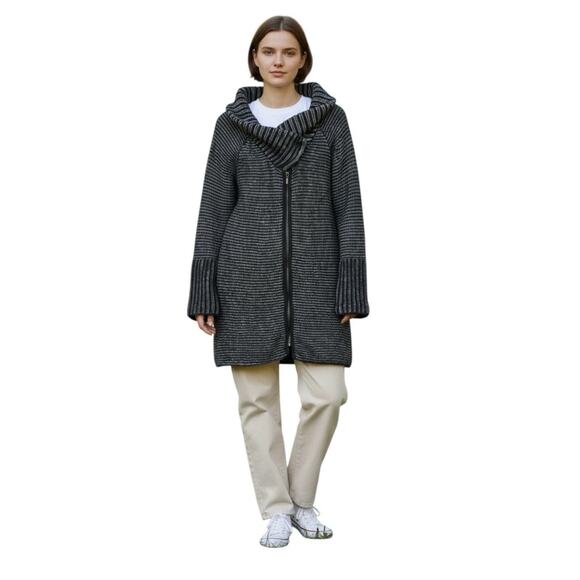 Elisabetta Collection Zip Cardigan Sweater Gray Wool Alpaca Blend Italy L - Picture 1 of 13